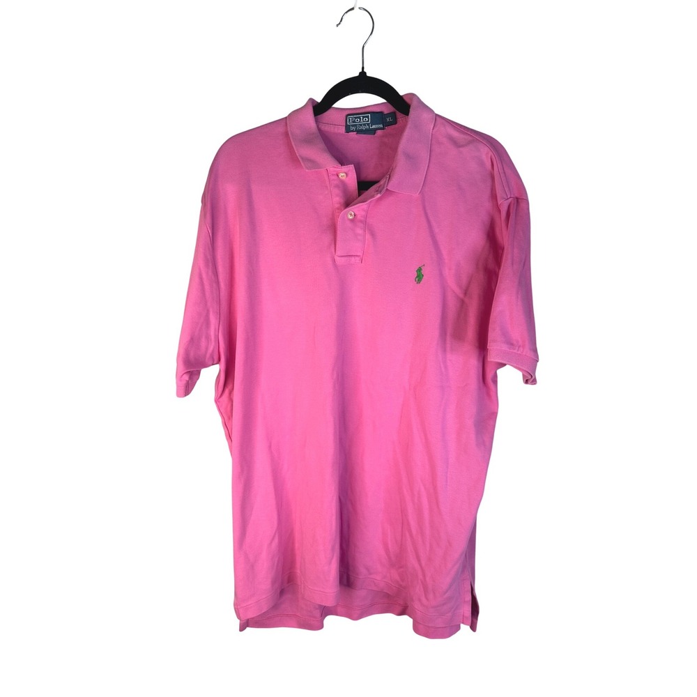 Polo Ralph Lauren Men's Pink Short Sleeve Pony Logo Pique Polo Shirt Size XL